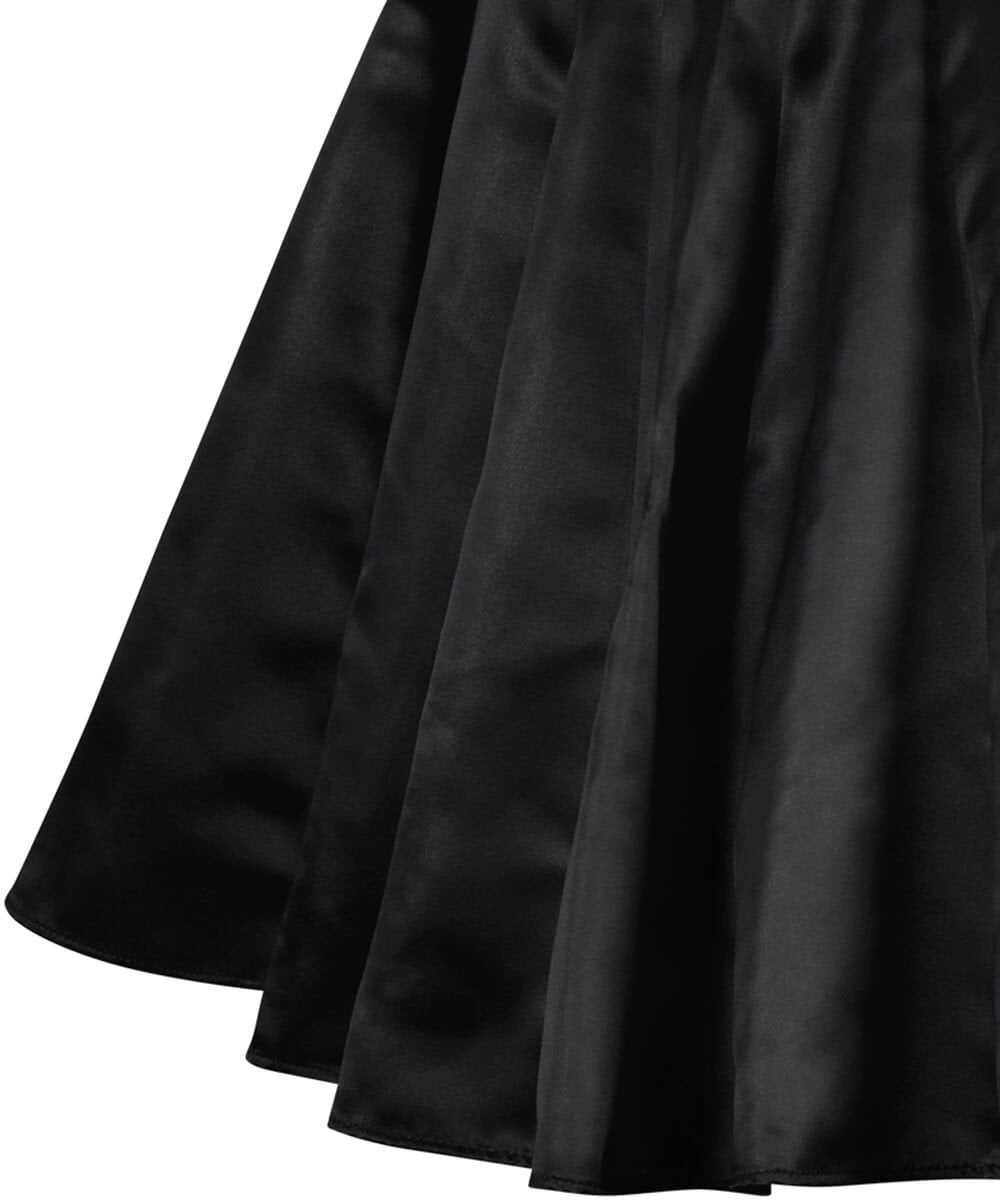 Danice Black Pleated Flared Skirt