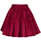 Freki Maroon Pleated Flared Skater Skirt