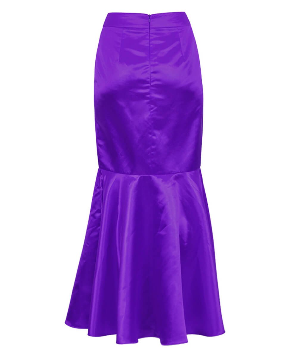 Mareo Long Purple Skirt with Ruffle