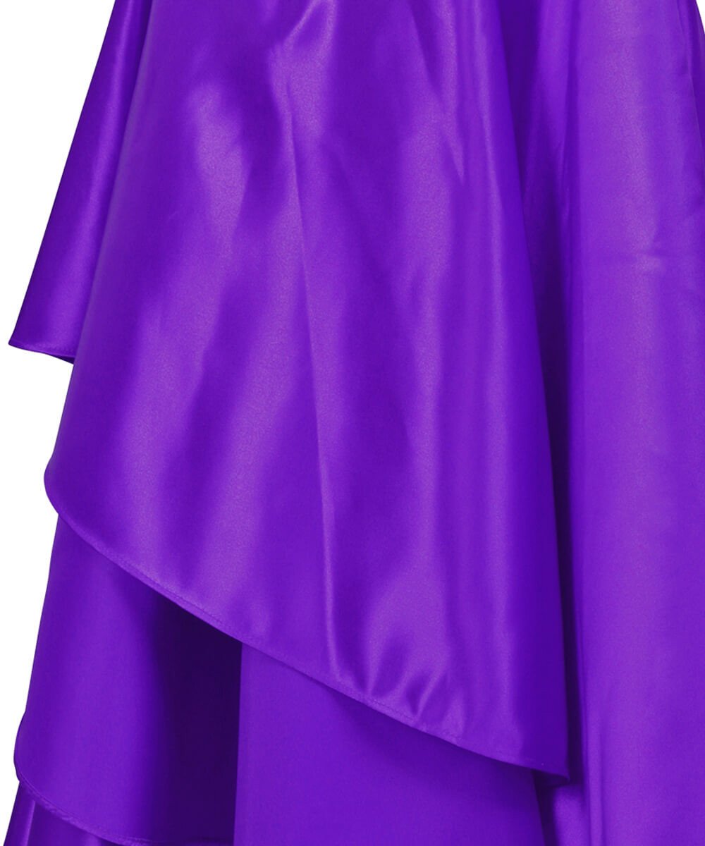 Mareo Long Purple Skirt with Ruffle