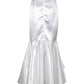 Elya White Long Skirt with Ruffle