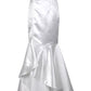 Elya White Long Skirt with Ruffle