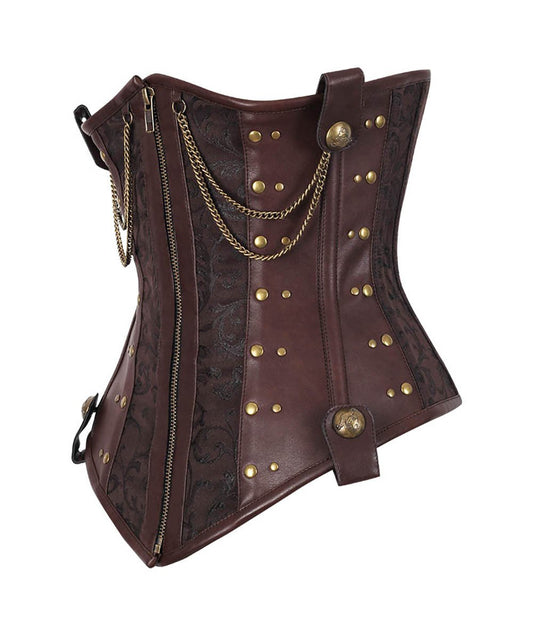 Dasha Steampunk Underbust Corset with Chains