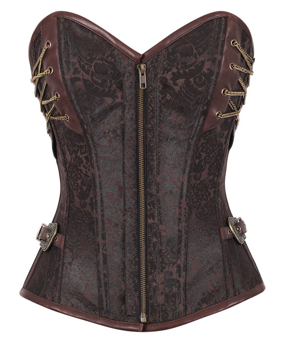 Celenne Steampunk Overbust Corset Steel Boned