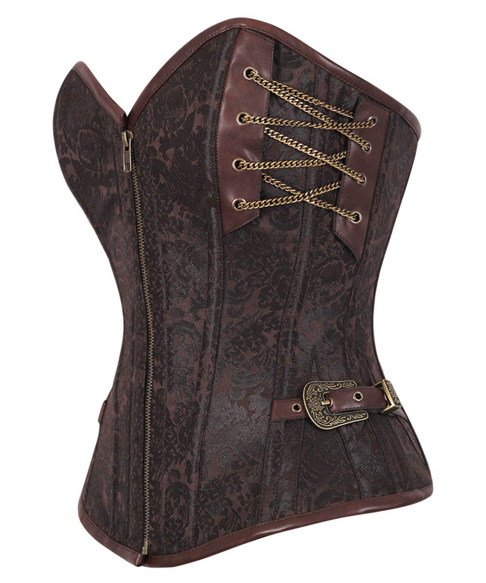 Celenne Steampunk Overbust Corset Steel Boned