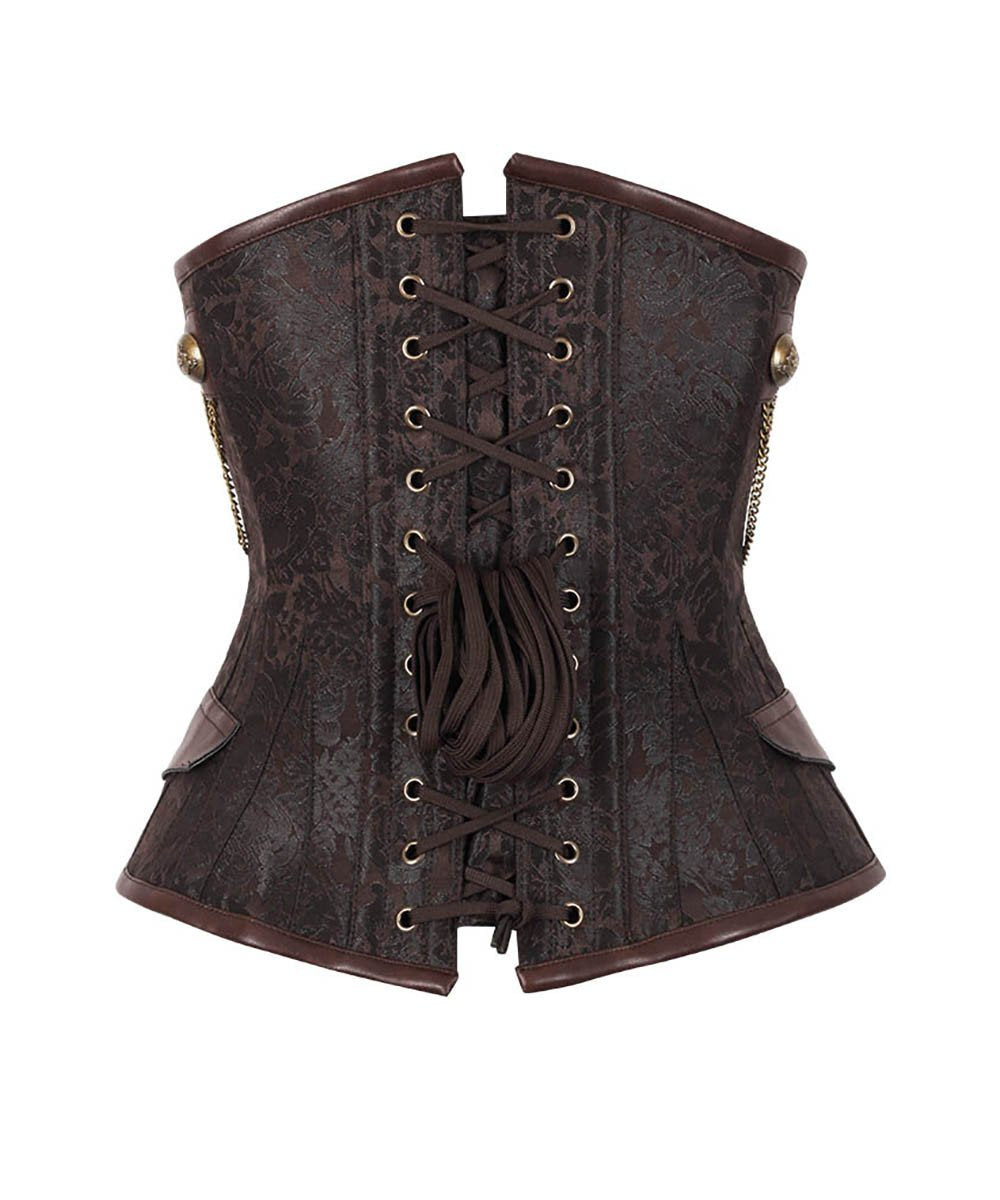 Geremia Underbust Steampunk Corset with Chains