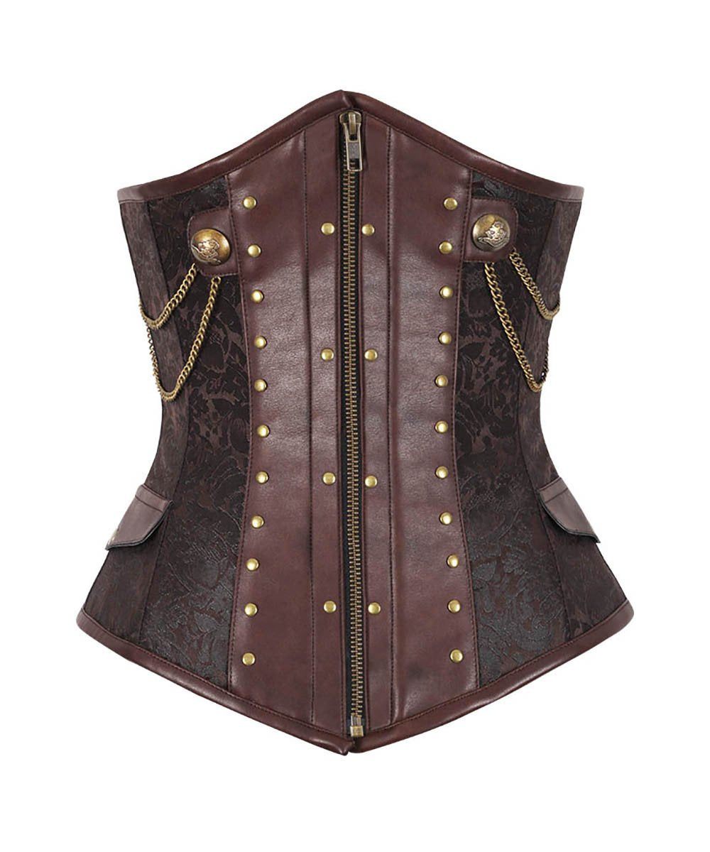 Geremia Underbust Steampunk Corset with Chains