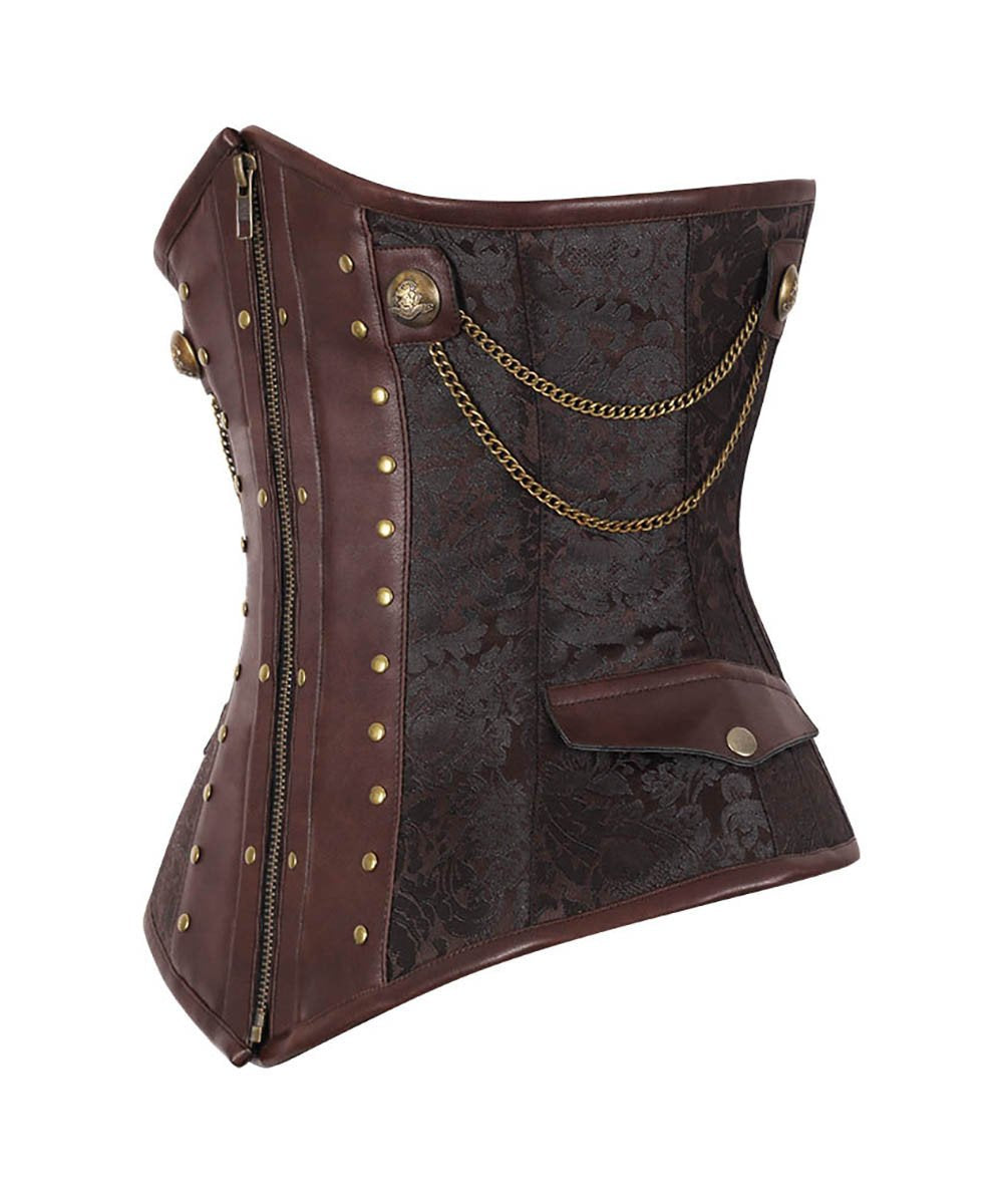 Geremia Underbust Steampunk Corset with Chains
