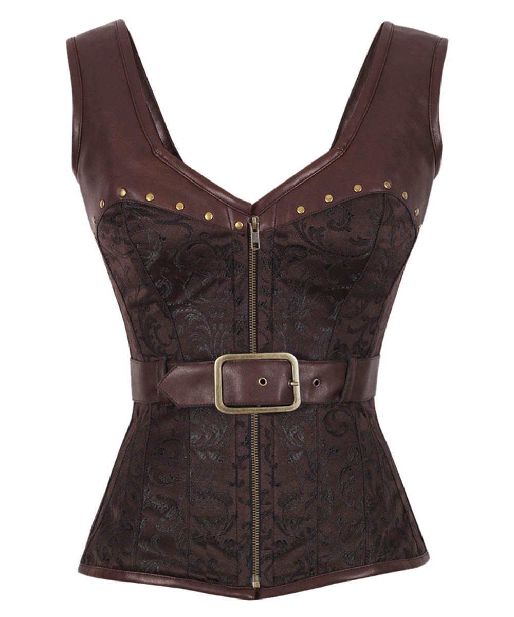 Neelie Steampunk Overbust Steel Boned Corset