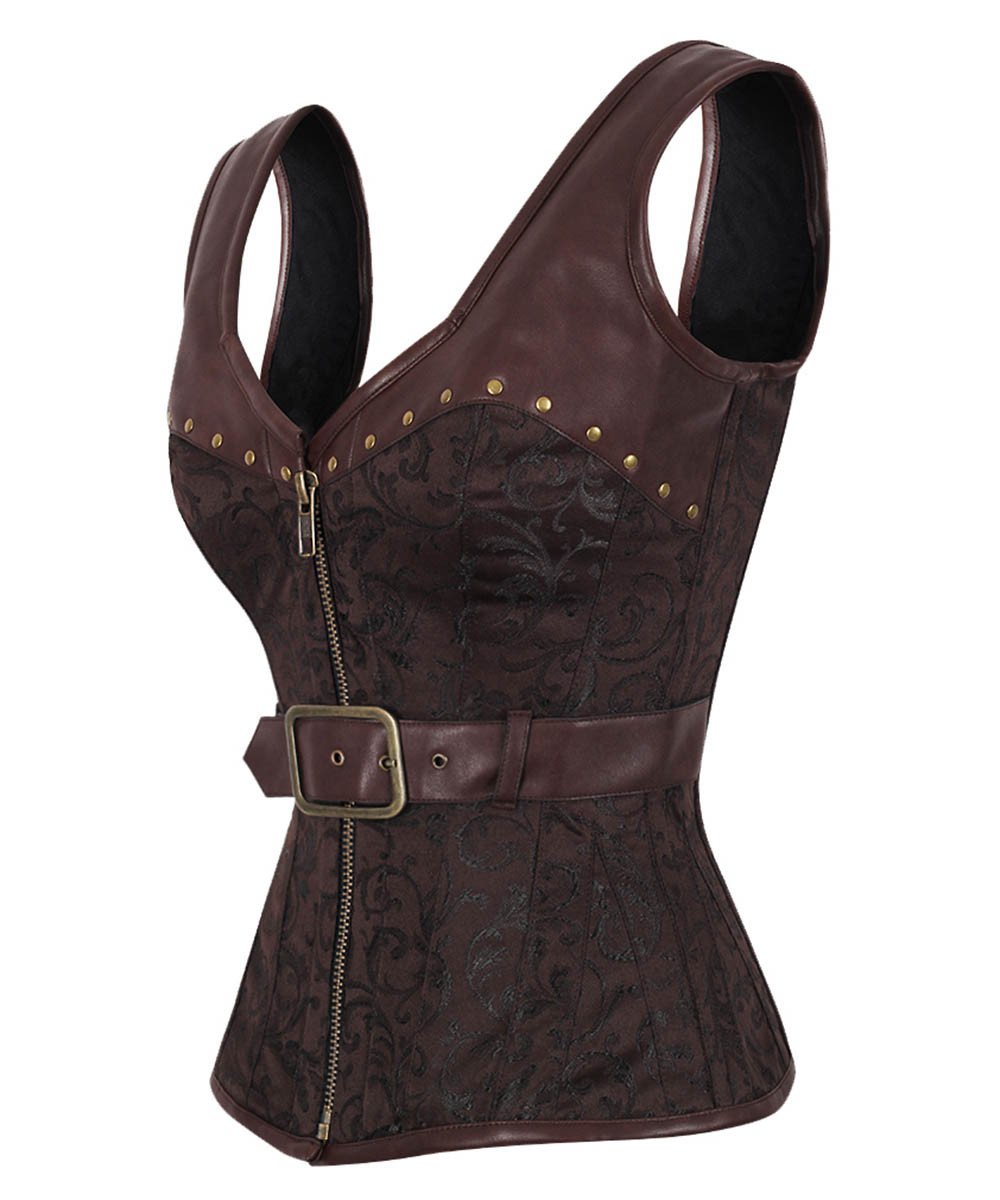 Neelie Steampunk Overbust Steel Boned Corset