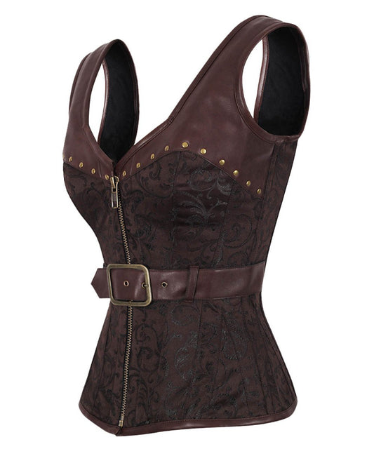 Neelie Steampunk Overbust Steel Boned Corset