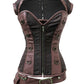 Iris Overbust Brown Steampunk Corset with Detachable Belt