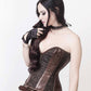 Iris Overbust Brown Steampunk Corset with Detachable Belt