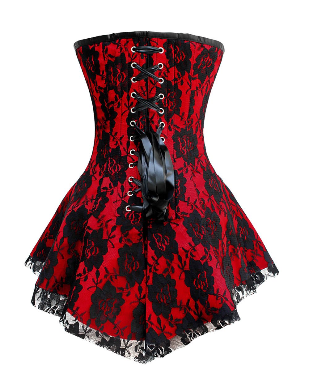 Mindy Overbust Lace Overlay Corset Dresses