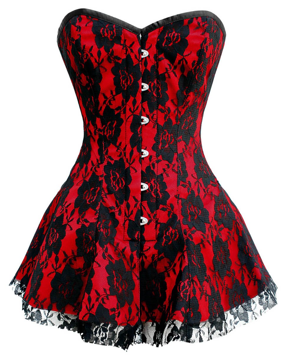 Mindy Overbust Lace Overlay Corset Dresses