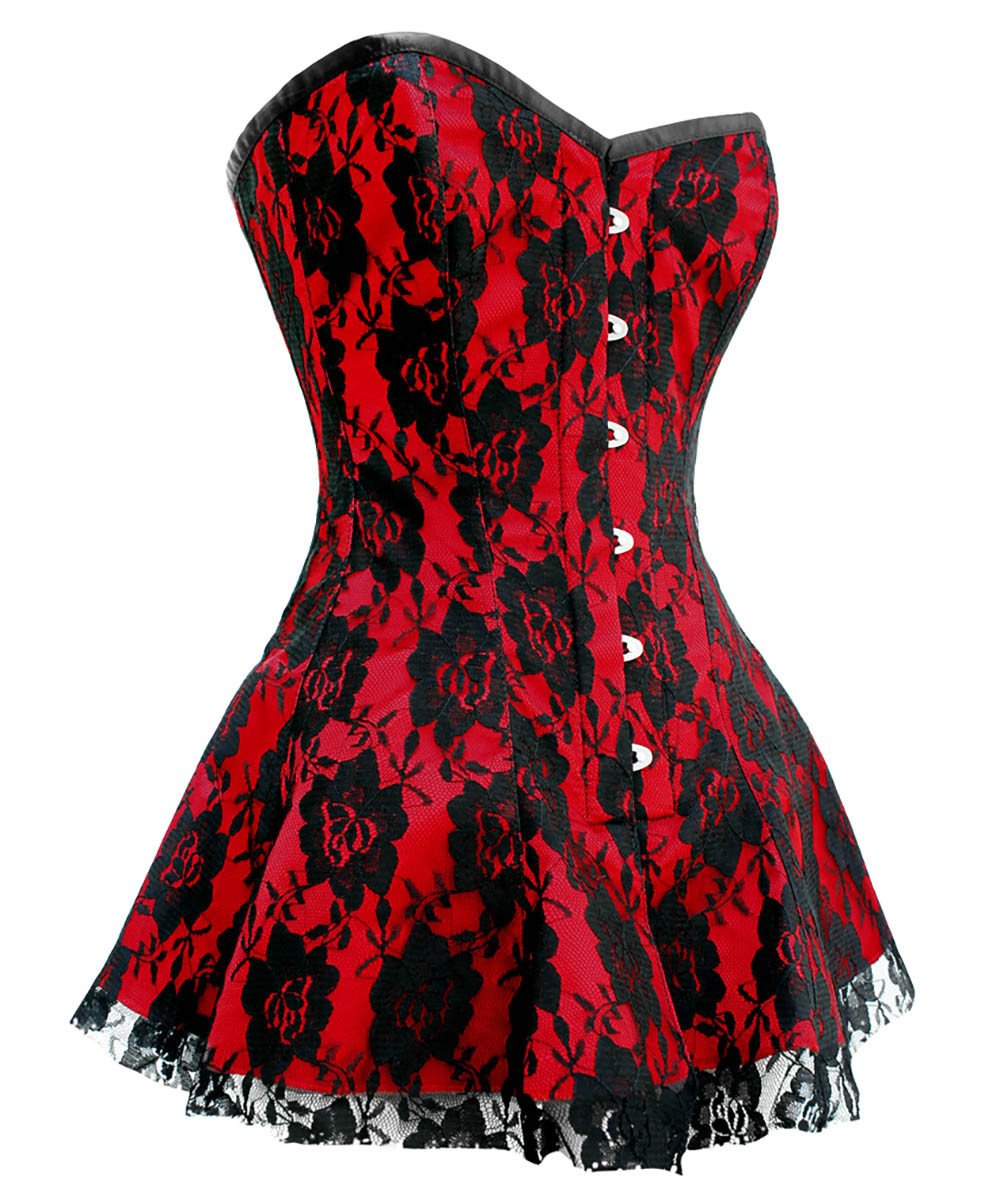 Mindy Overbust Lace Overlay Corset Dresses