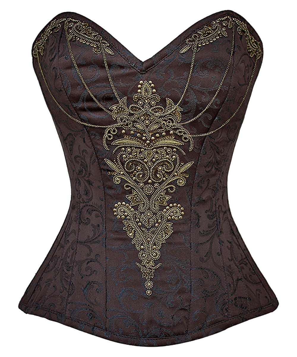 Harriet Embroidered Steampunk Overbust Corset