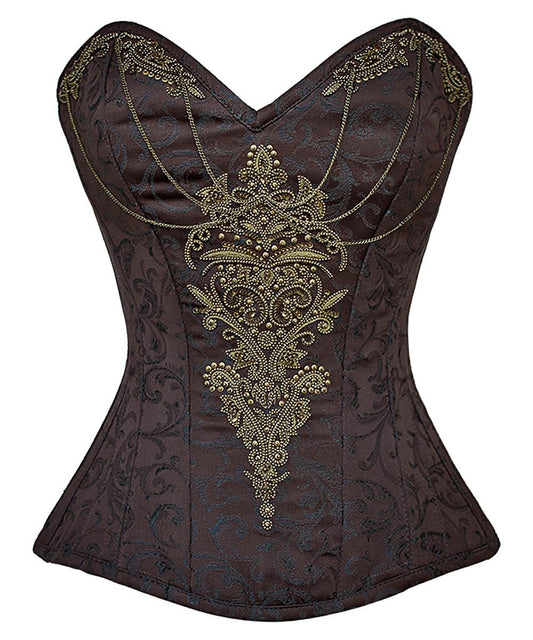 Harriet Embroidered Steampunk Overbust Corset