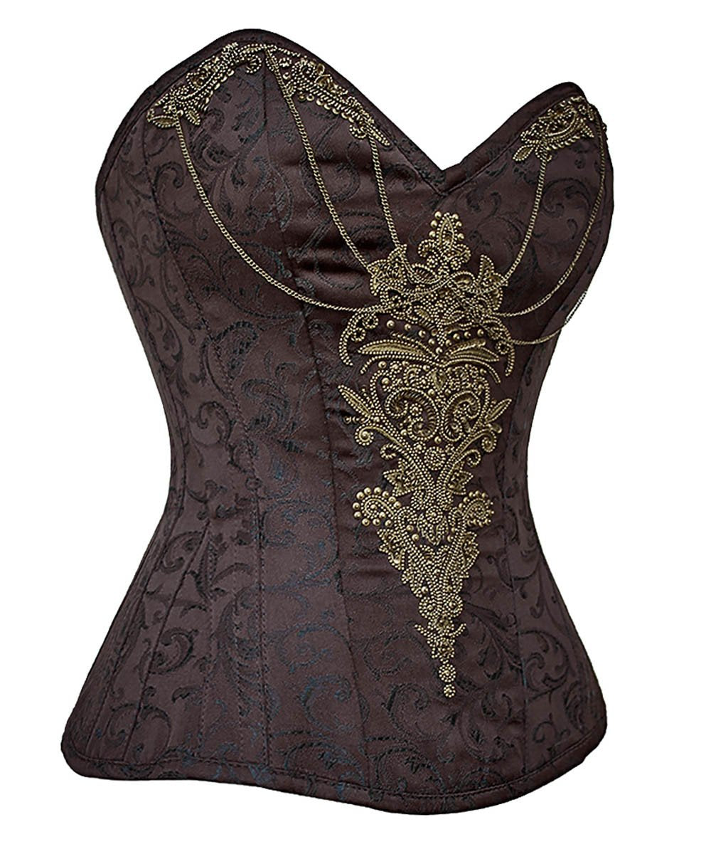 Harriet Embroidered Steampunk Overbust Corset