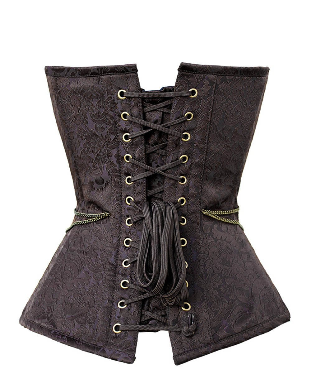 Isabell Steampunk Overbust Embroidered Corset