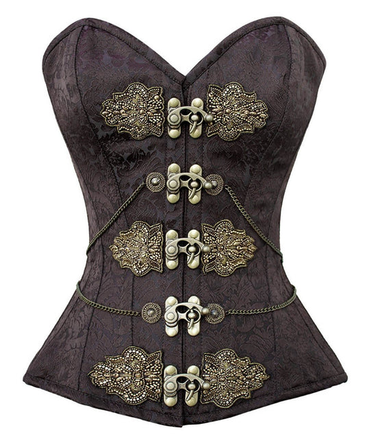 Isabell Steampunk Overbust Embroidered Corset