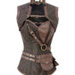 Alexa Brown Brocade Steampunk Overbust Corset