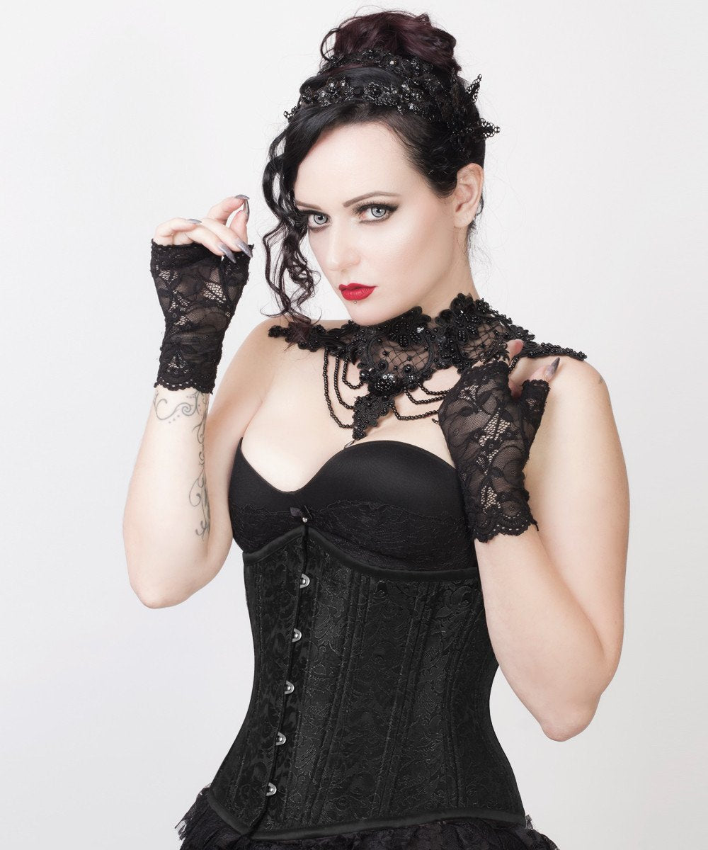 Rosy Black Gothic Waist Training Corset