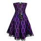 Izzie Gothic Purple Lace Overlay Corset Dress