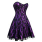 Izzie Gothic Purple Lace Overlay Corset Dress