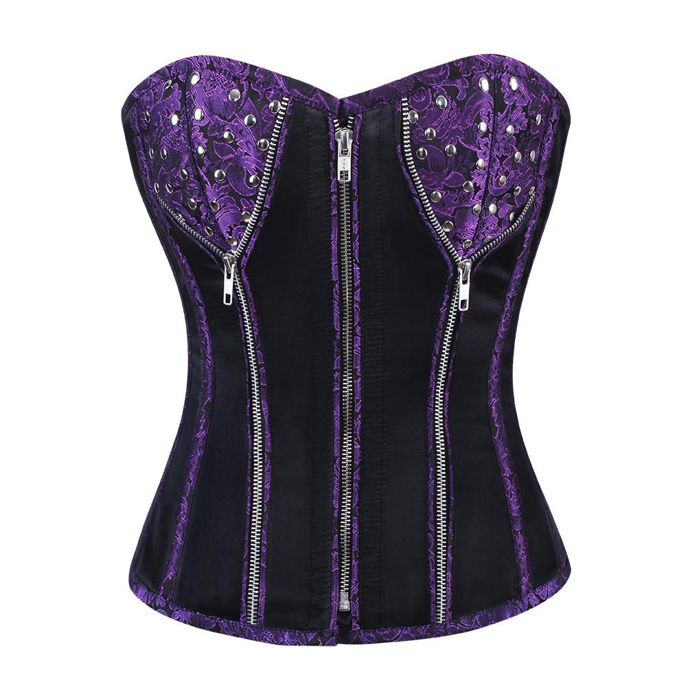 Jamiya Satin Overbust Steel Boned Corset