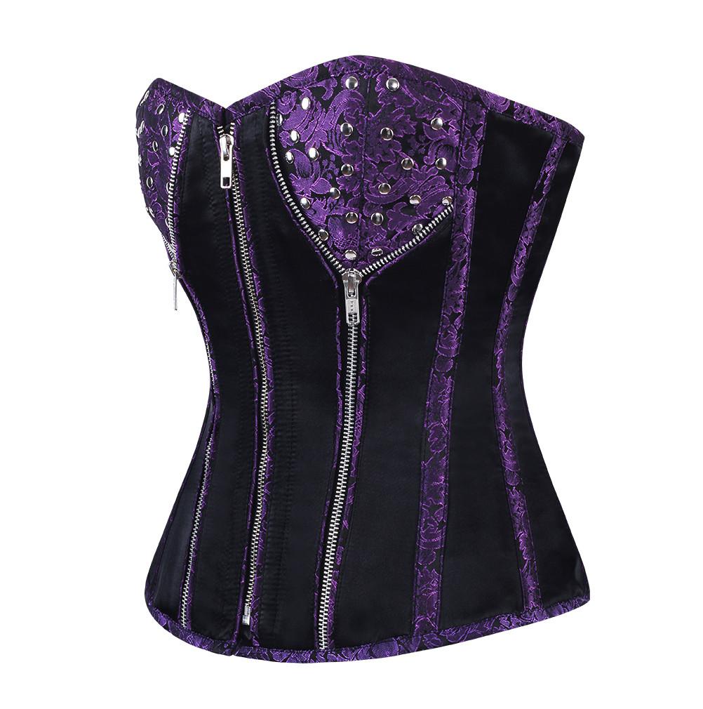 Jamiya Satin Overbust Steel Boned Corset