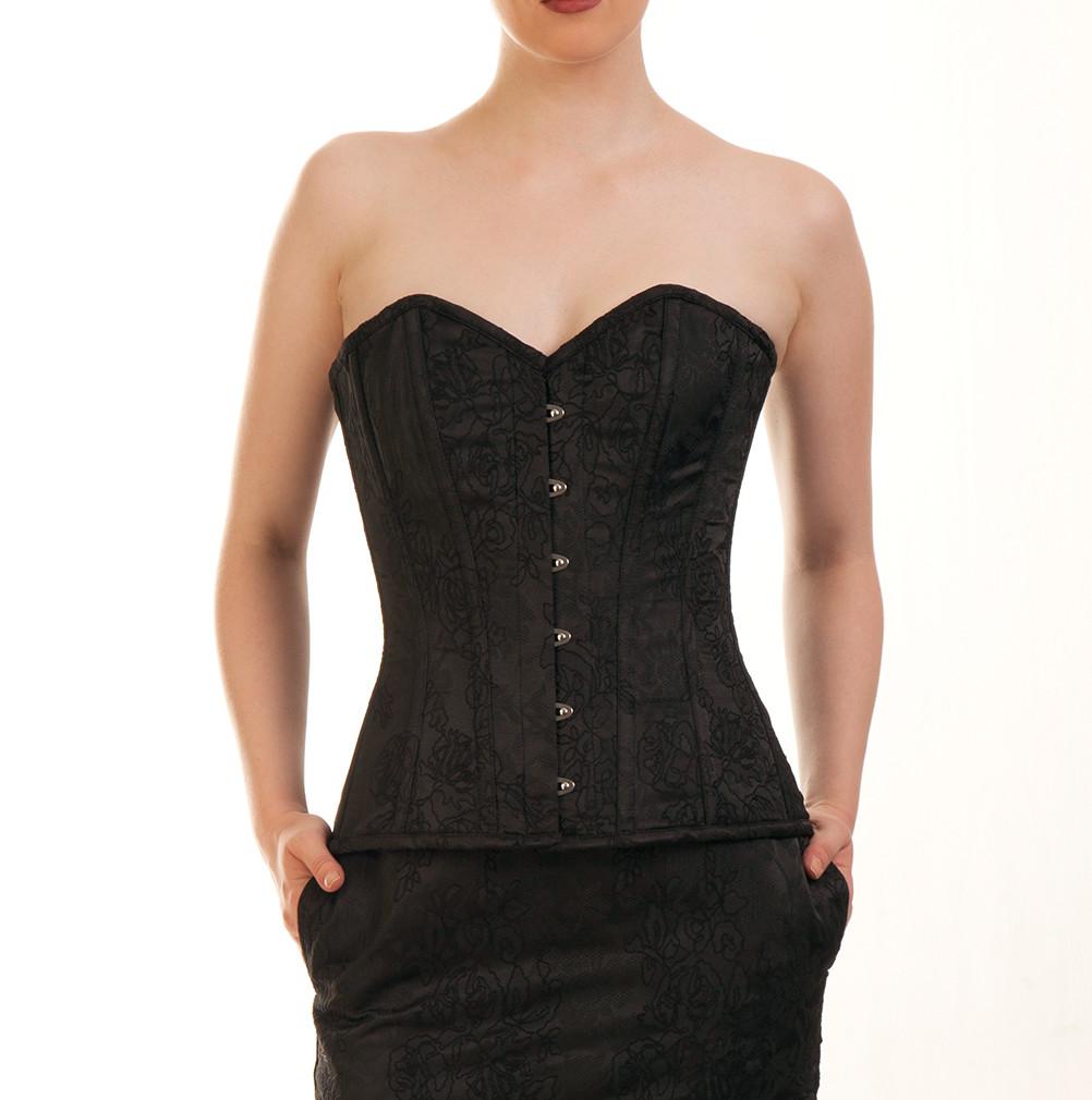 Marilda Brocade Overbust Black Corset