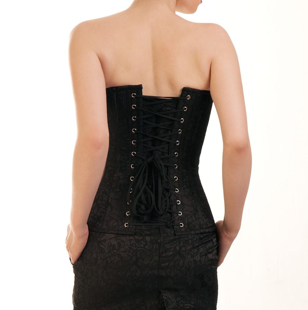 Phylis Black Overbust Brocade Corset