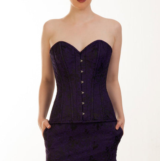 Phylo Brocade Purple Overbust Corset