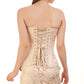Deona Brocade Overbust Ivory Steel Boned Corset