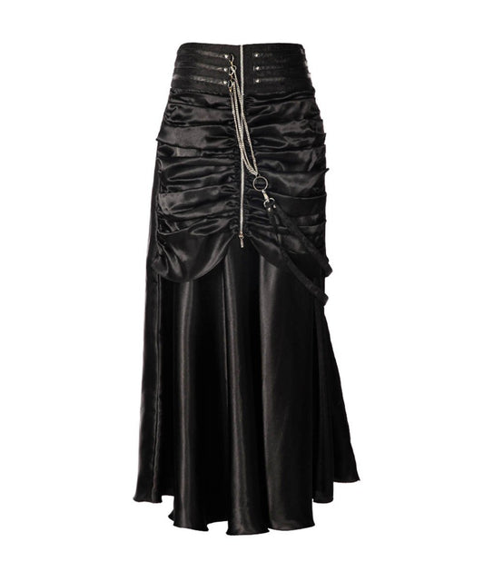 Jessie Steampunk Black Ruched Bustle Skirt