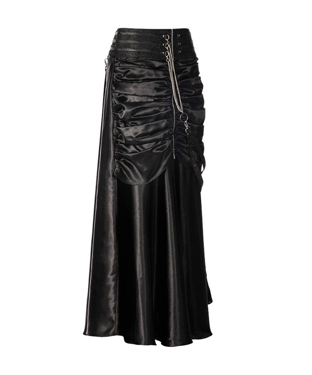 Jessie Steampunk Black Ruched Bustle Skirt