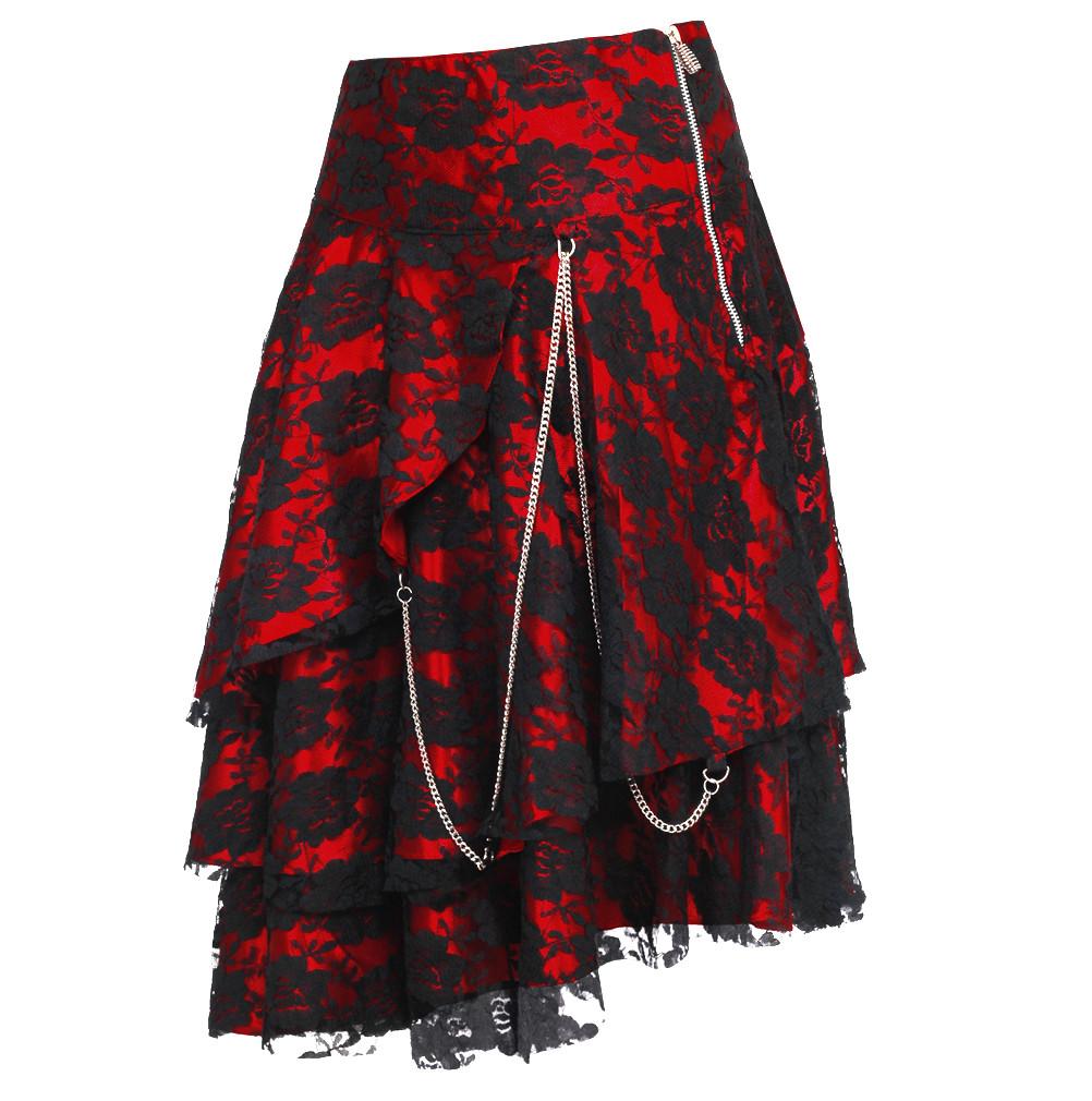 Sheena Red Gothic Skirt