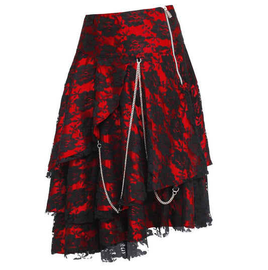 Sheena Red Gothic Skirt
