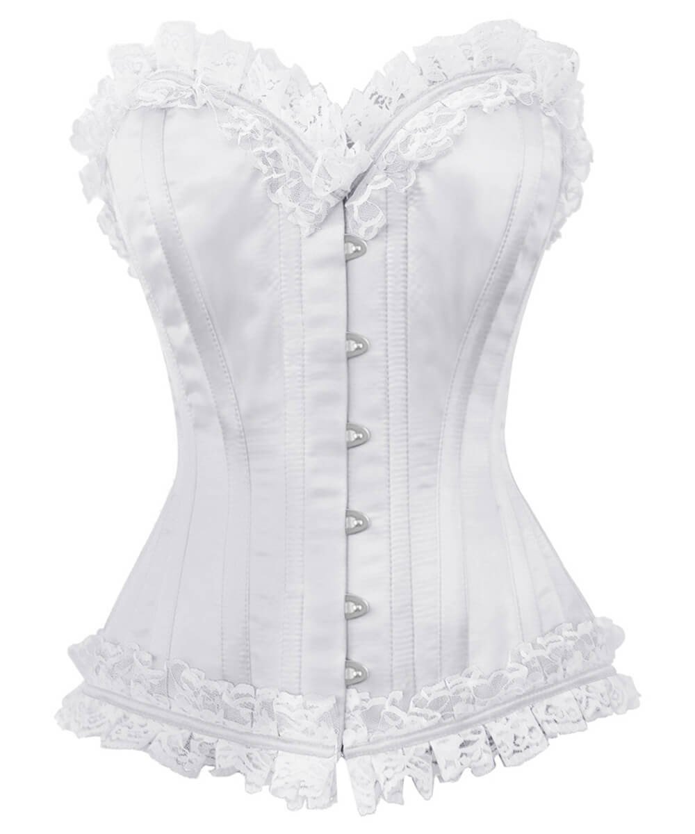 Marella Burlesque White Overbust Corset