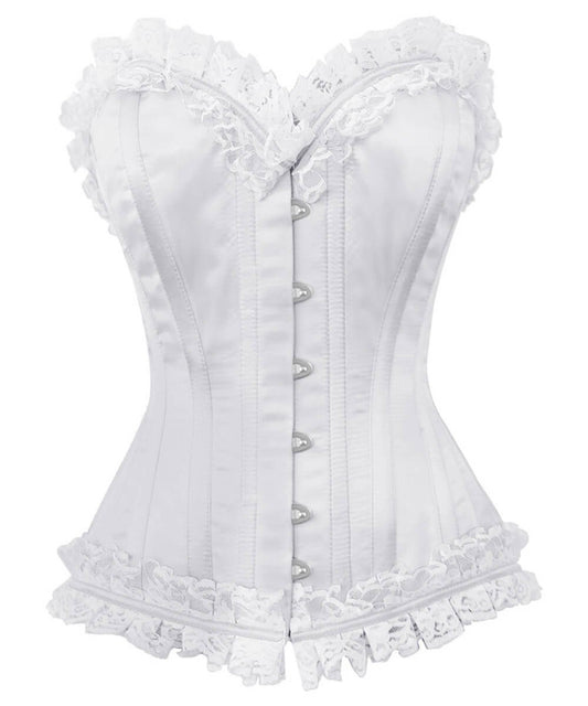 Marella Burlesque White Overbust Corset