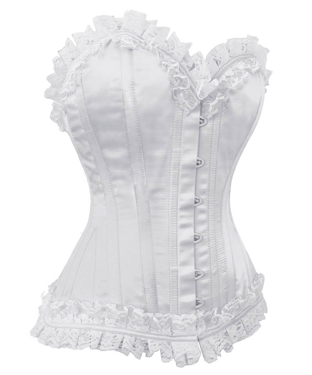 Marella Burlesque White Overbust Corset