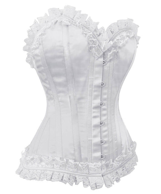 Marella Burlesque White Overbust Corset