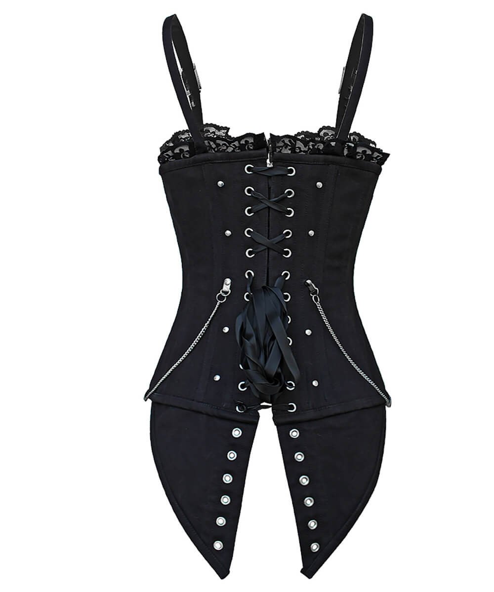 Hazel Cotton Gothic Overbust Long Corset