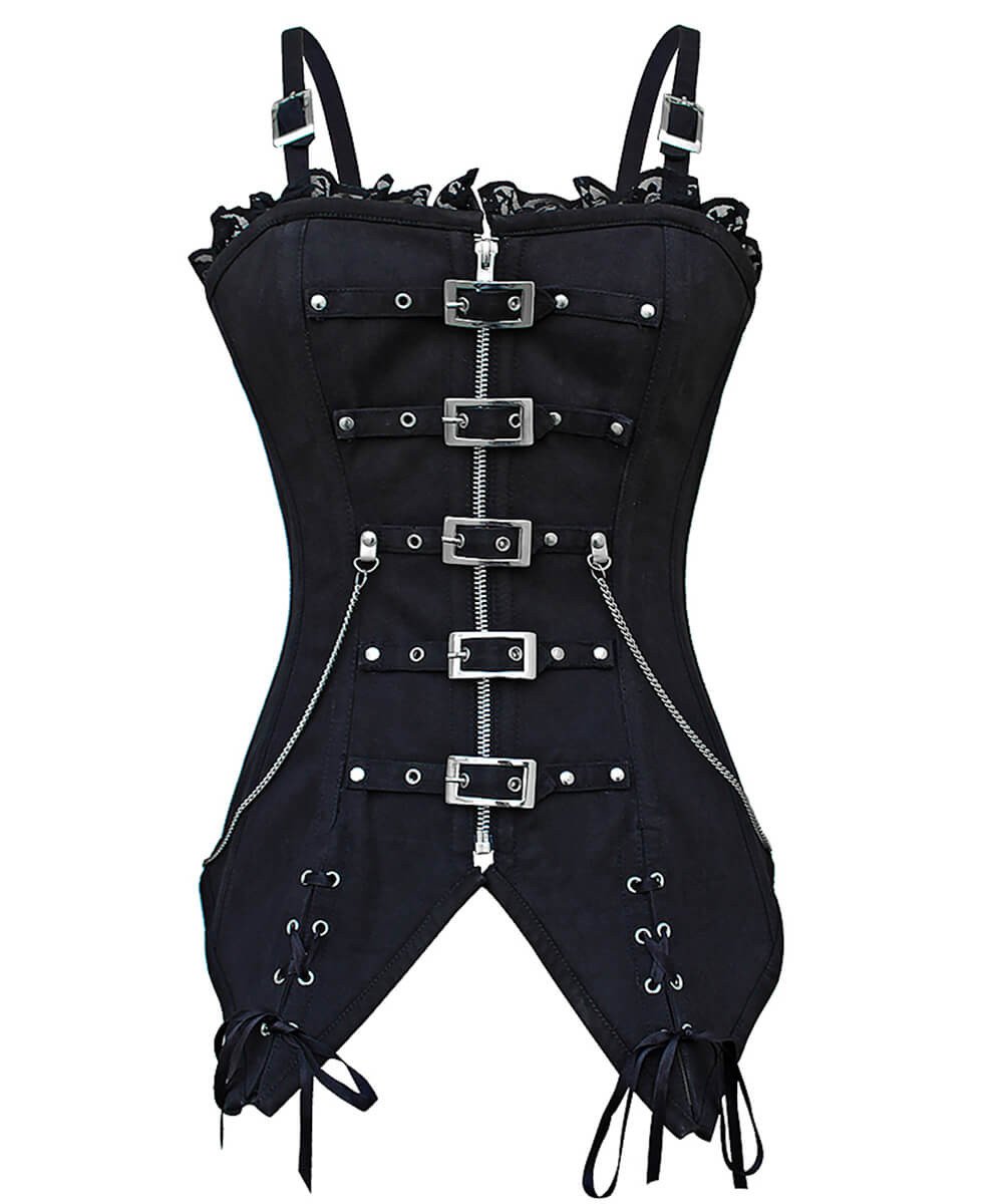 Hazel Cotton Gothic Overbust Long Corset