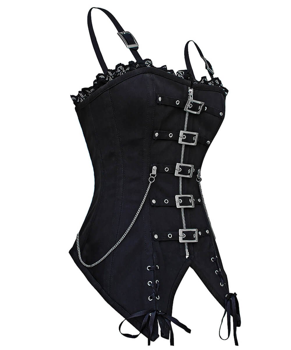 Hazel Cotton Gothic Overbust Long Corset