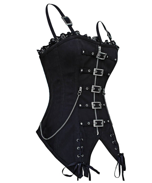 Hazel Cotton Gothic Overbust Long Corset