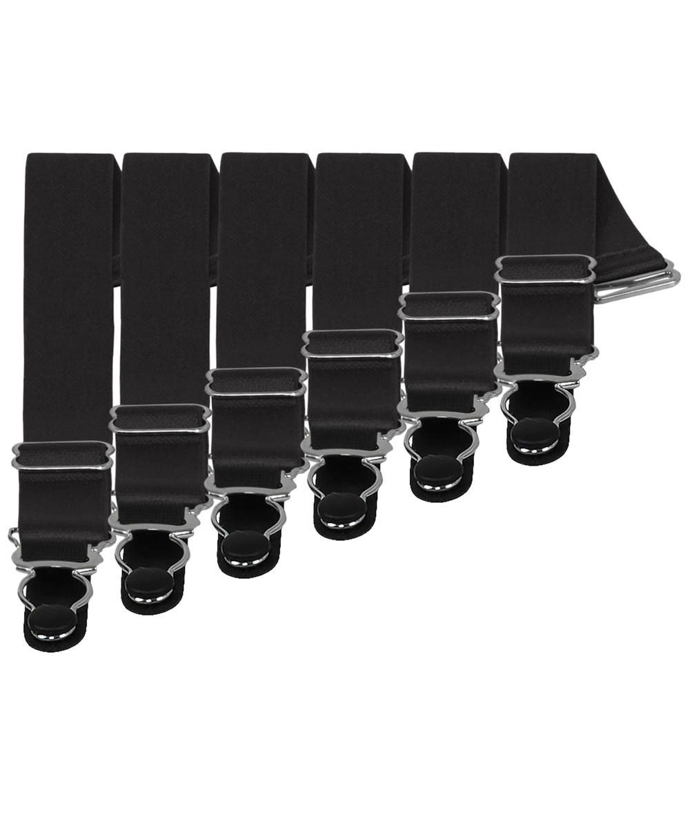 6 x Steel Suspender Clips in Black