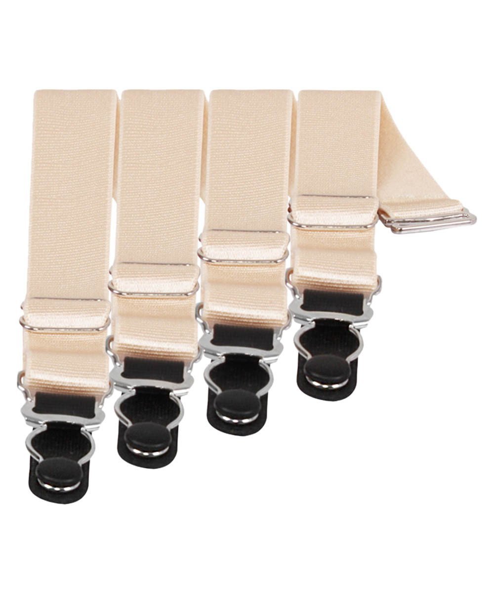 4 x Steel Suspender Clips in Ivory