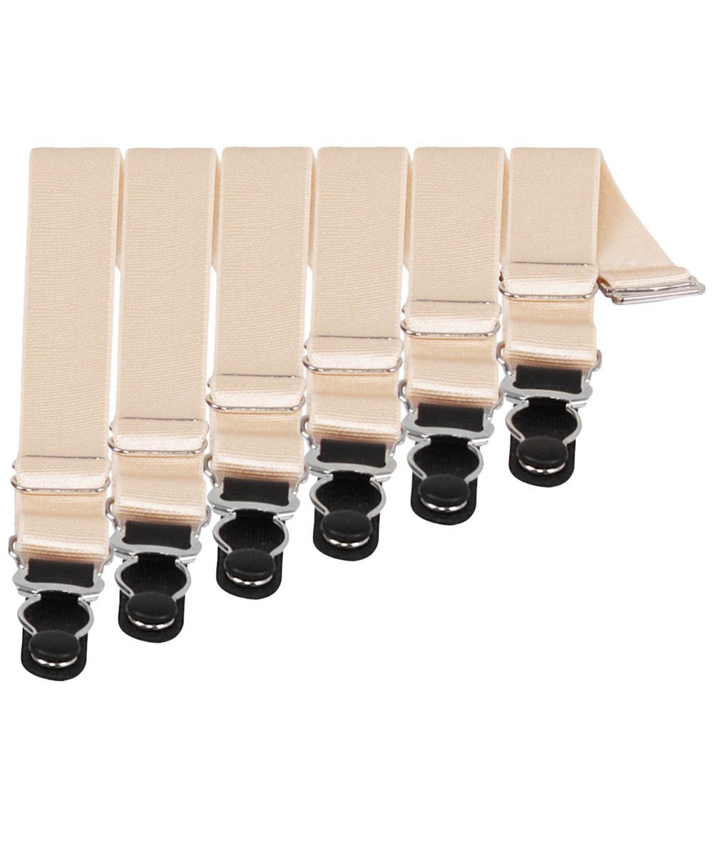 6 x Steel Suspender Clips in Ivory